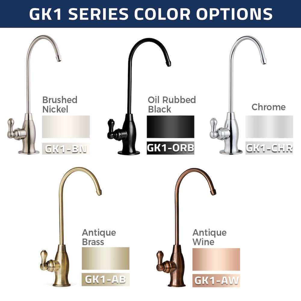 iSpring GK1-CHR Osmose inverse robuste, bec haut pour évier de bar de cuisine, eau potable, chrome