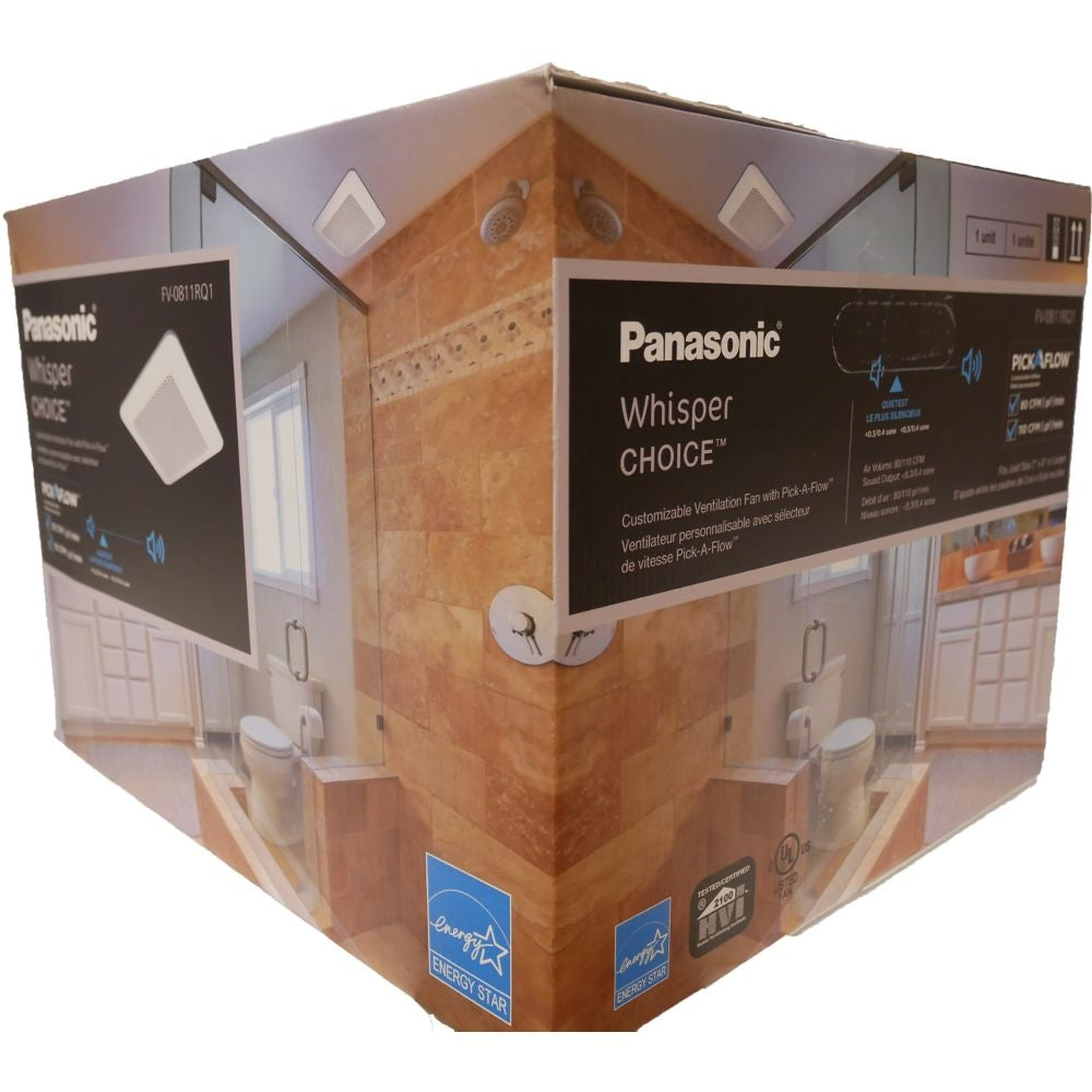 80-110 CFM 0.3-0.5 Sones Whisper Choice Bath Fan (for rooms < 100 sq. ft.) ENERGY STAR®