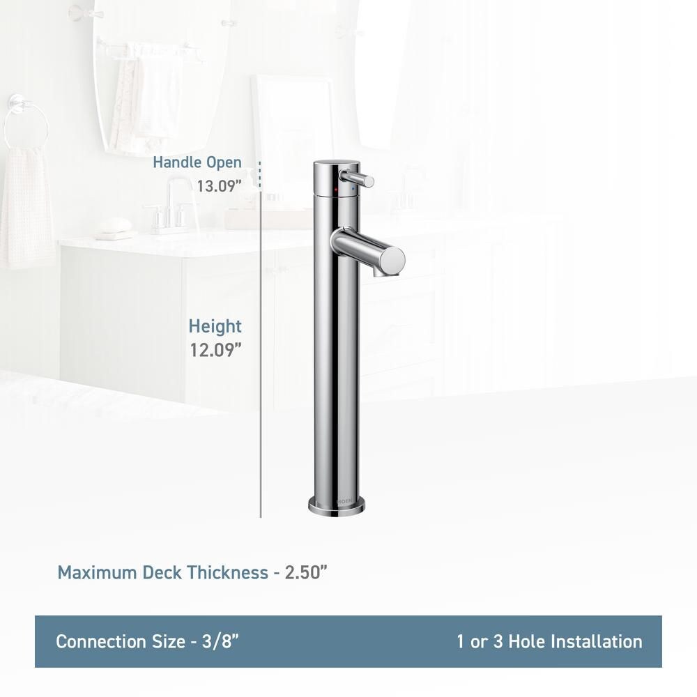 Align Single Hole 1-Handle Bathroom Faucet in Brushed Gold