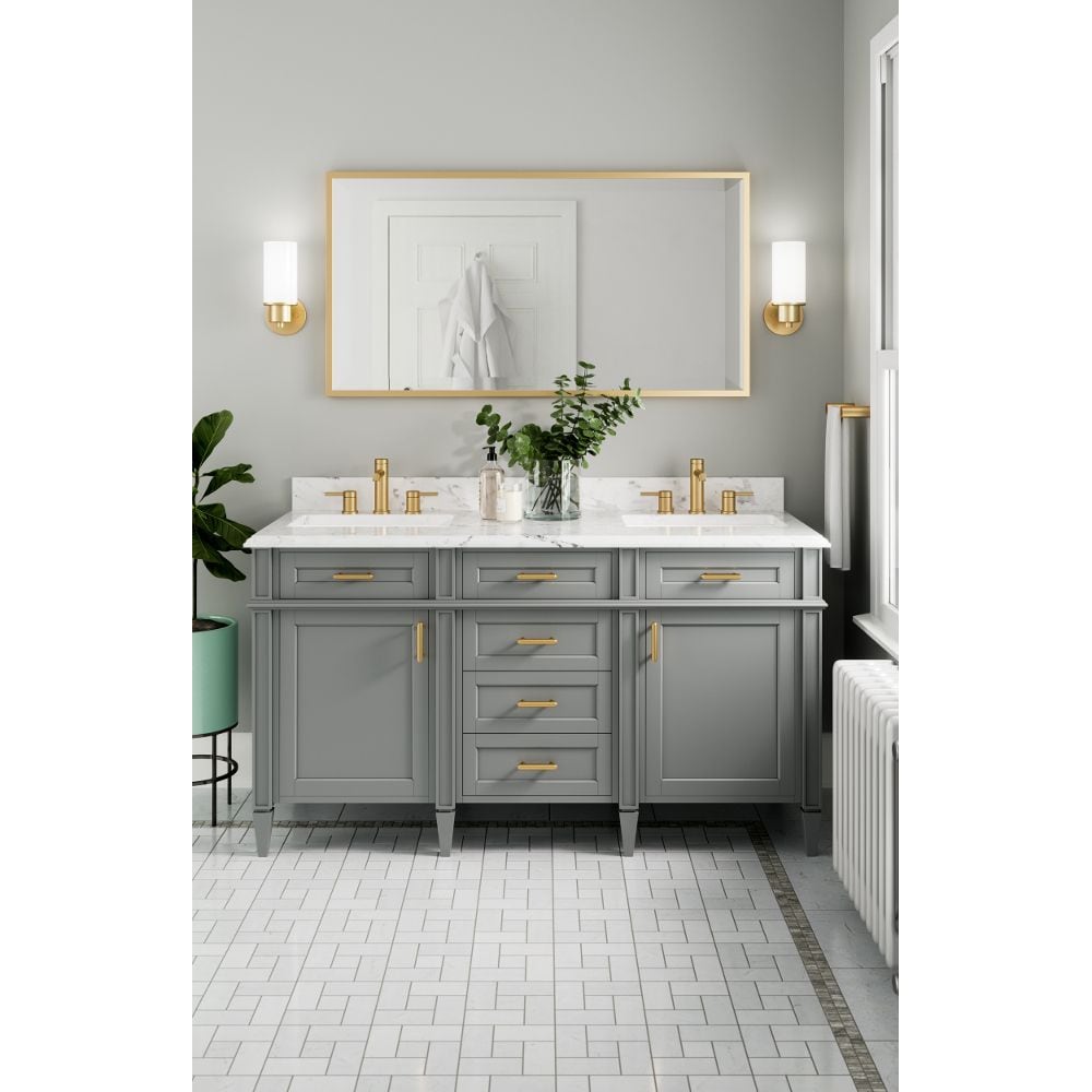 Robinet de lavabo de salle de bain à 2 poignées Align de 8 à 16 pouces en or brossé (drain inclus; valve non incluse)