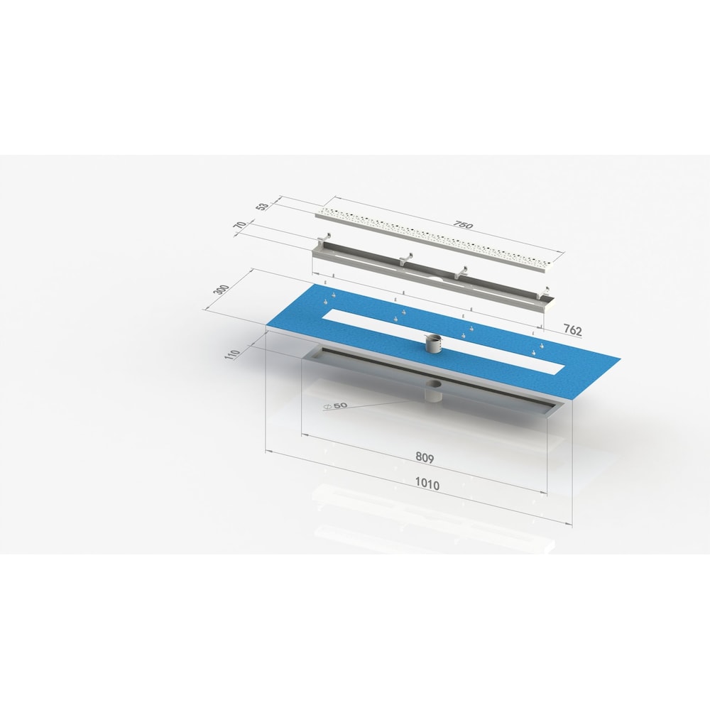 Linear Shower Drain 30-inch (Square-Bright Clear)