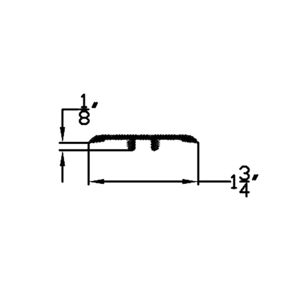 Moulure en T en vinyle à bandes opales de 5/16 po d'épaisseur x 1 3/4 po de largeur x 72 po de longueur
