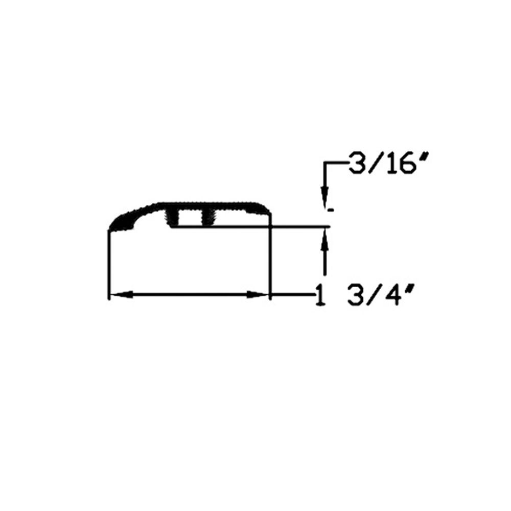 Arden Wood 5/16-inch Thick x 1 3/4-inch Wide x 72-inch Length Vinyl Reducer Molding