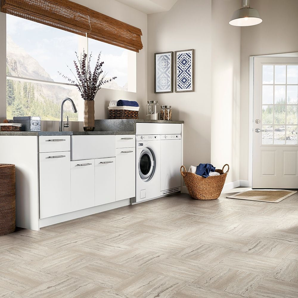 12-inch x 12-inch Roman Trav Gray Peel and Stick Vinyl Tile Flooring (20 sq.ft. / case)