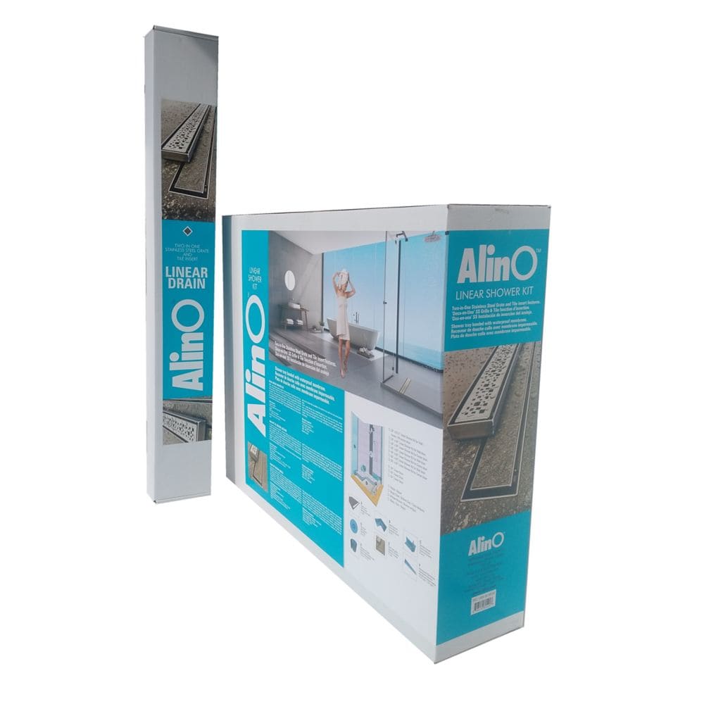 60-inch x 60-inch Linear Shower Kit with 54-inch Bright Clear Wall Drain