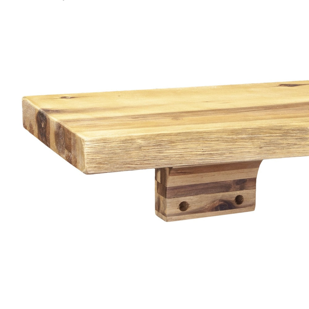 Étagère de cheminée Live Edge de 60 pouces avec corbeaux en bois