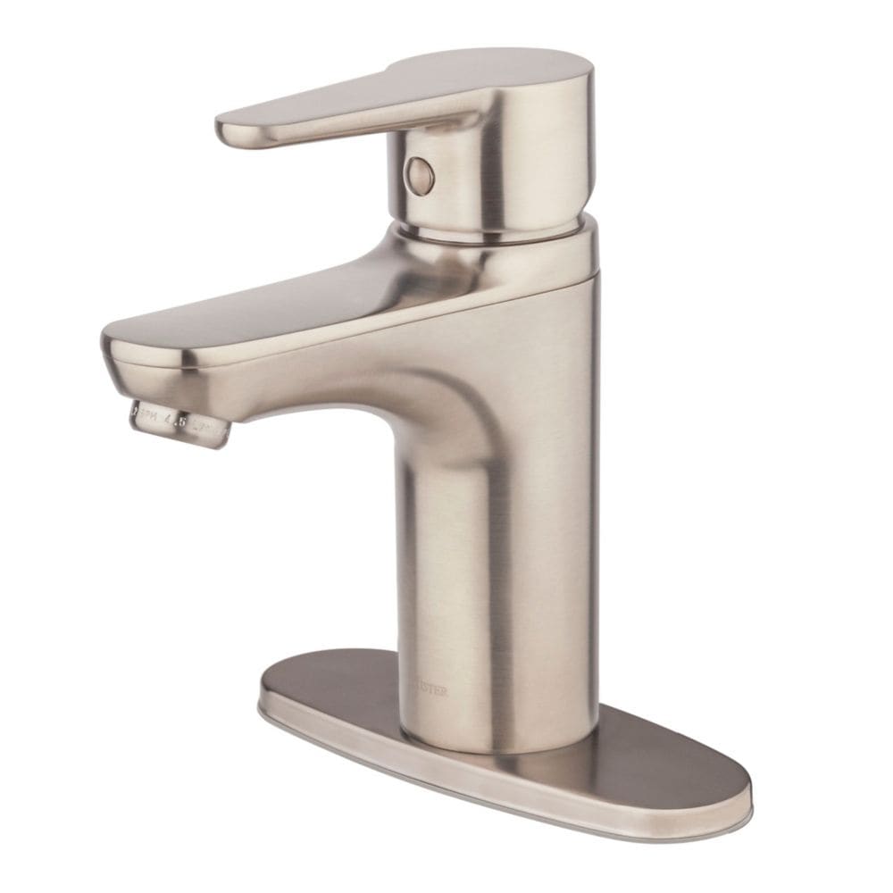 Robinet de lavabo de salle de bain à poignée unique en nickel brossé à 1 ou 3 trous Pfirst