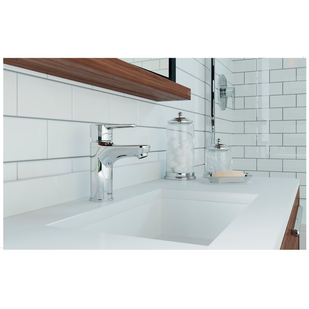 Robinet de lavabo de salle de bain à poignée unique en nickel brossé à 1 ou 3 trous Pfirst