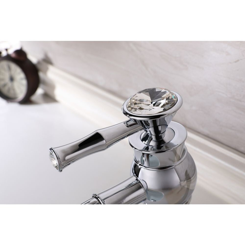 Splash Zuzia Single Handle Chrome Bathroom Faucet with Crystals