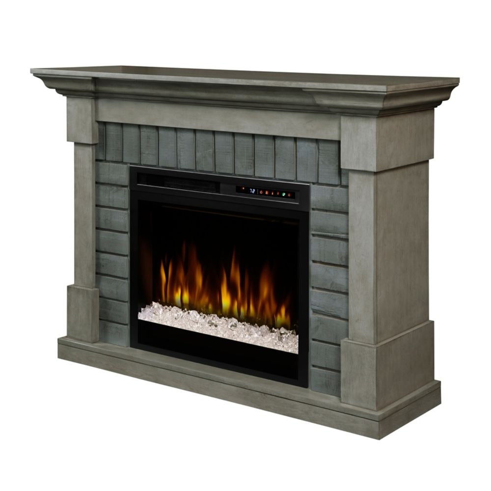 Royce Electric Fireplace Mantel with Glass Ember Bed