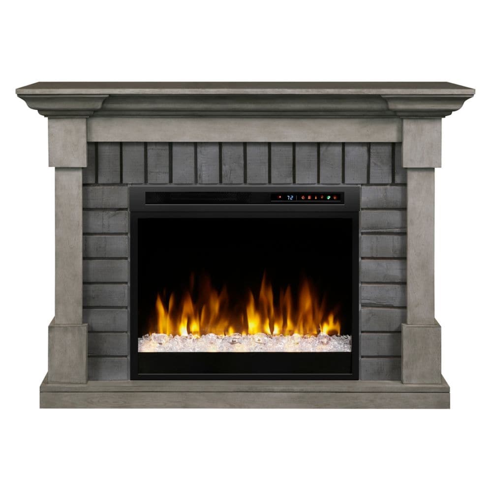 Royce Electric Fireplace Mantel with Glass Ember Bed