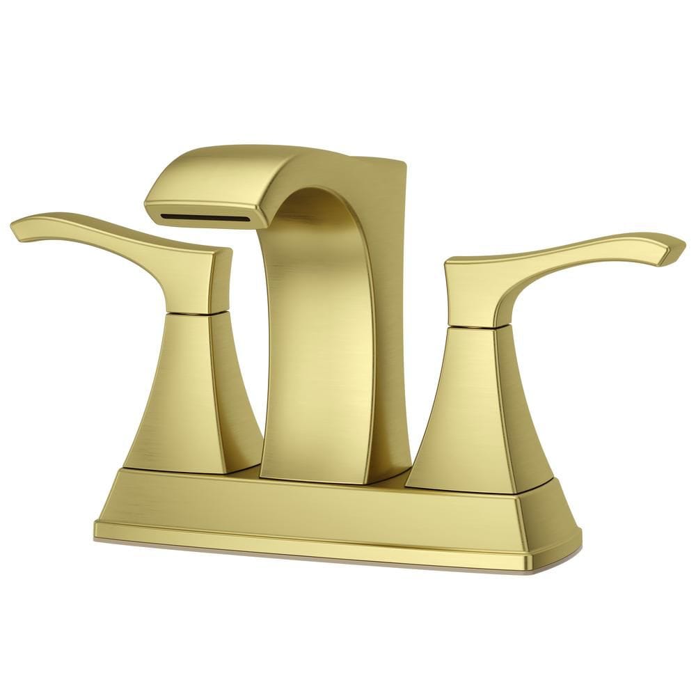 Venturi 2-Handle 4-inch Centerset Brushed Gold Bathroom Sink Faucet/Tap