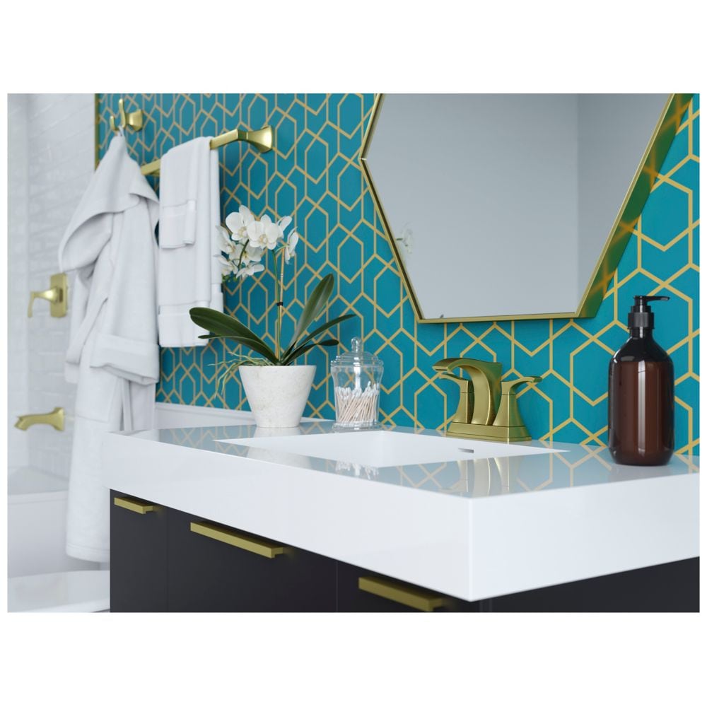 Venturi 2-Handle 4-inch Centerset Brushed Gold Bathroom Sink Faucet/Tap