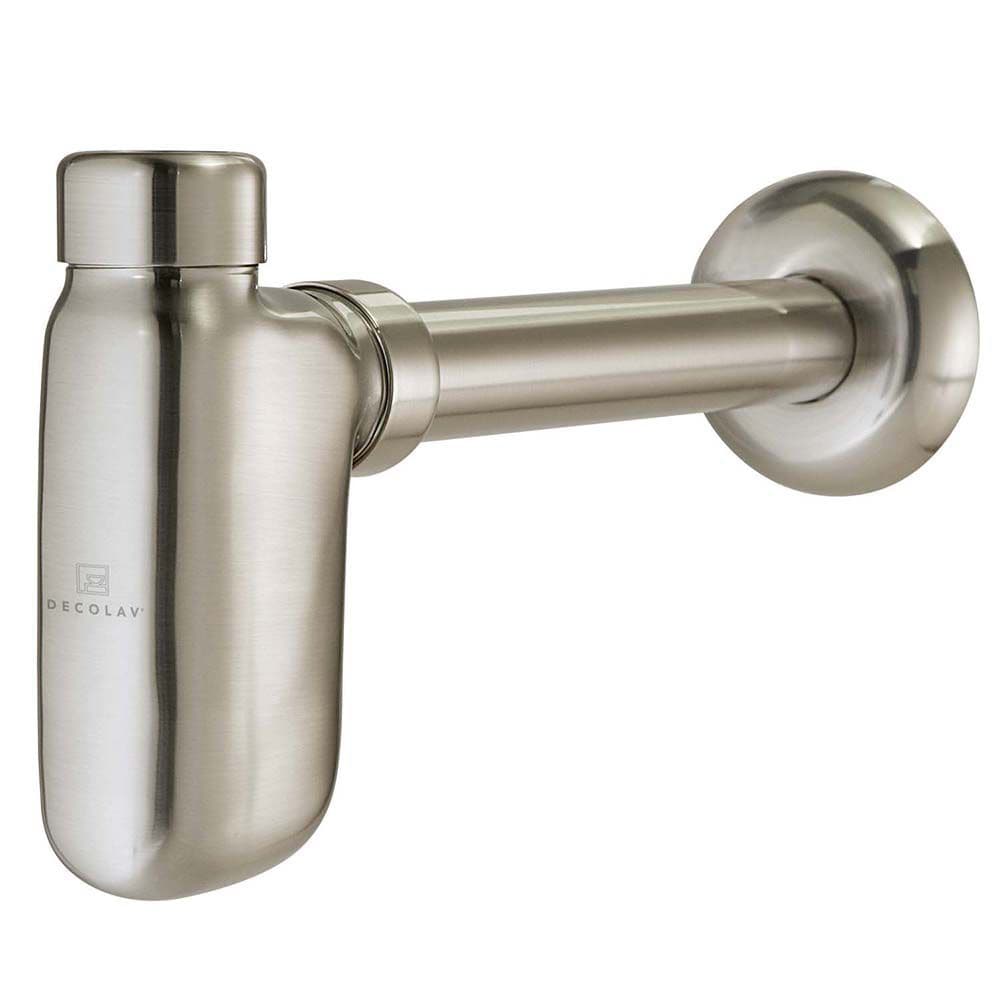 Satin Nickel Decorative Bottle Trap with 13 inch Tailpipe Length