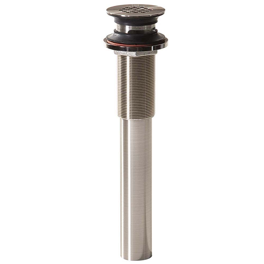 Satin Nickel Brass Grid Drain with Overflow