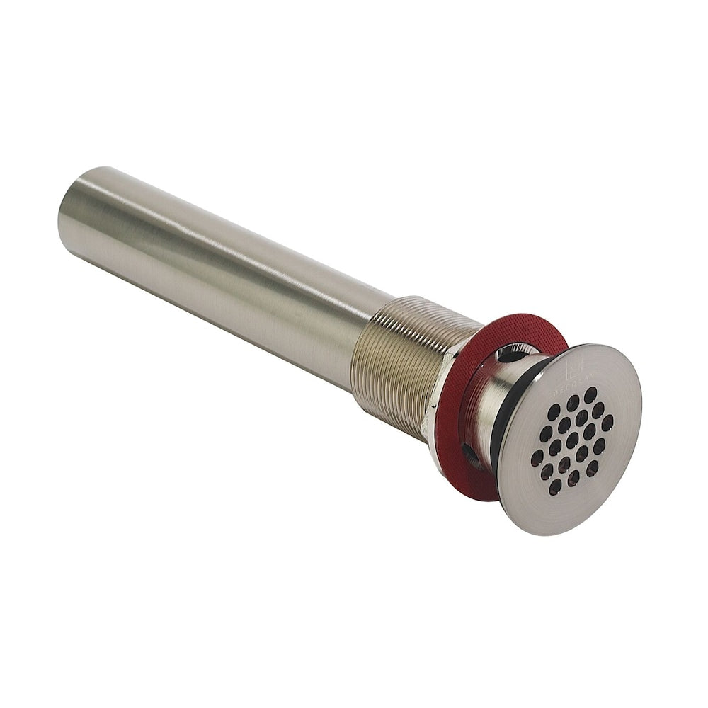 Satin Nickel Brass Grid Drain with Overflow