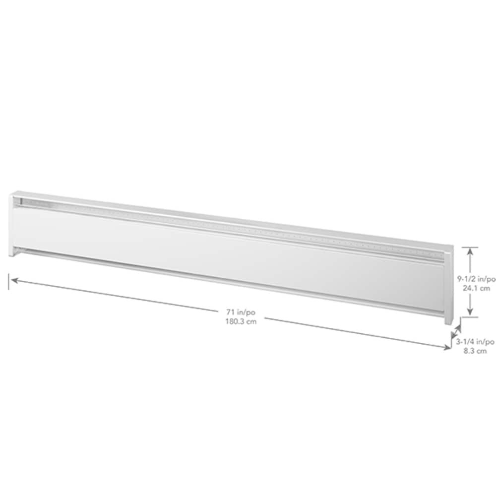71-inch 240/208V 1,250/937W SoftHeat Hydronic Electric Baseboard Heater in White