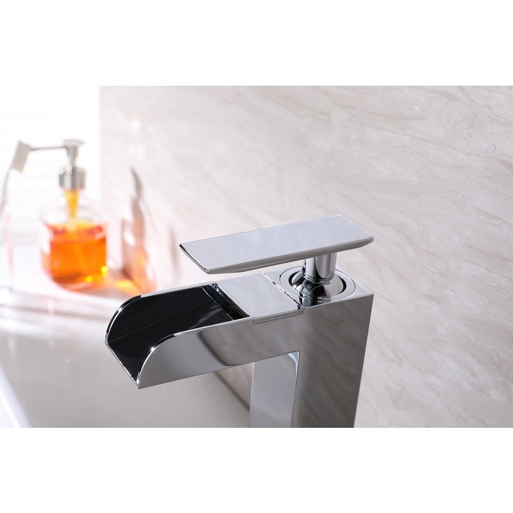 Splash John Waterfall Single Handle Bathroom Faucet in Chrome