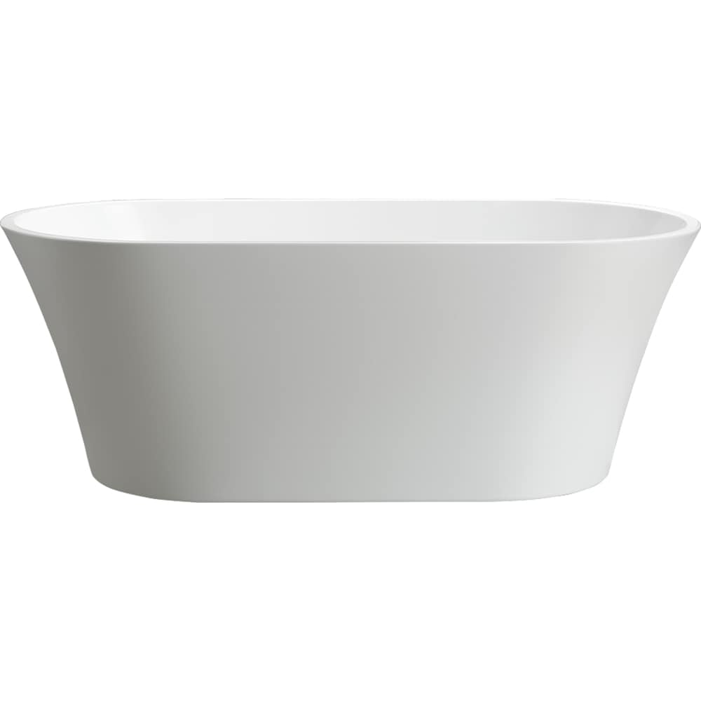 Freestanding acrylic bathtub with polished chrome pop-up drain. 6809