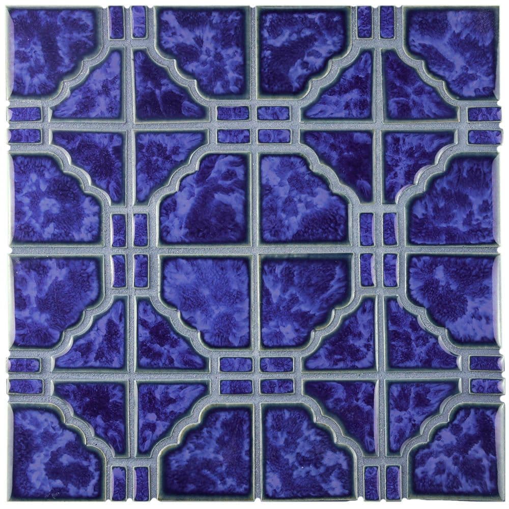 Osaka Blue Cloud 11-7/8 in. x 11-7/8 in. Porcelain Mosaic Tile (10.1 sq. ft./Case)