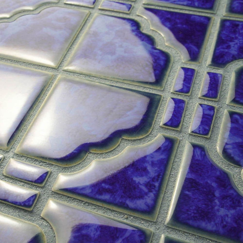 Osaka Blue Cloud 11-7/8 in. x 11-7/8 in. Porcelain Mosaic Tile (10.1 sq. ft./Case)