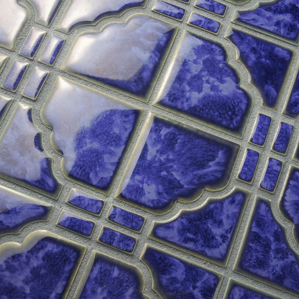 Osaka Blue Cloud 11-7/8 in. x 11-7/8 in. Porcelain Mosaic Tile (10.1 sq. ft./Case)