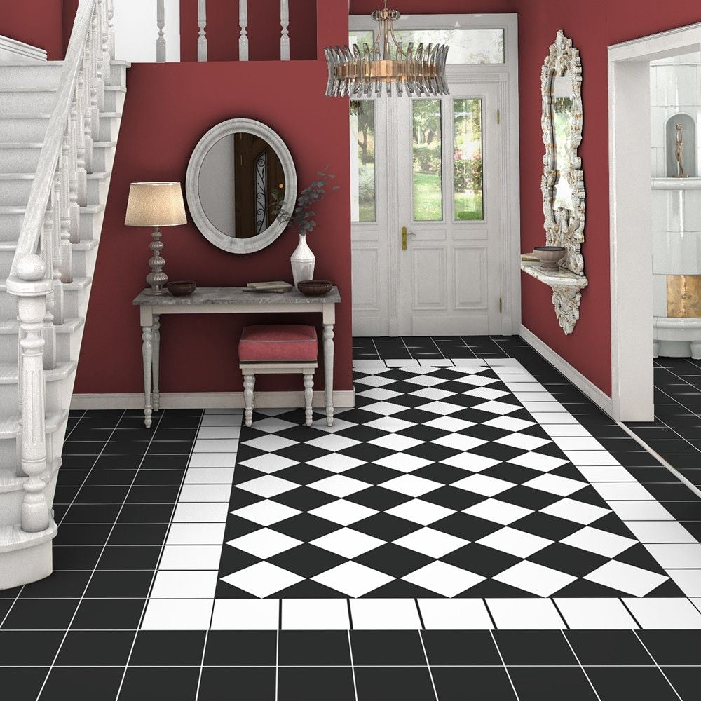 Textile Black 9-3/4-inch x 9-3/4-inch Porcelain Floor and Wall Tile (11.11 sq. ft. / case)