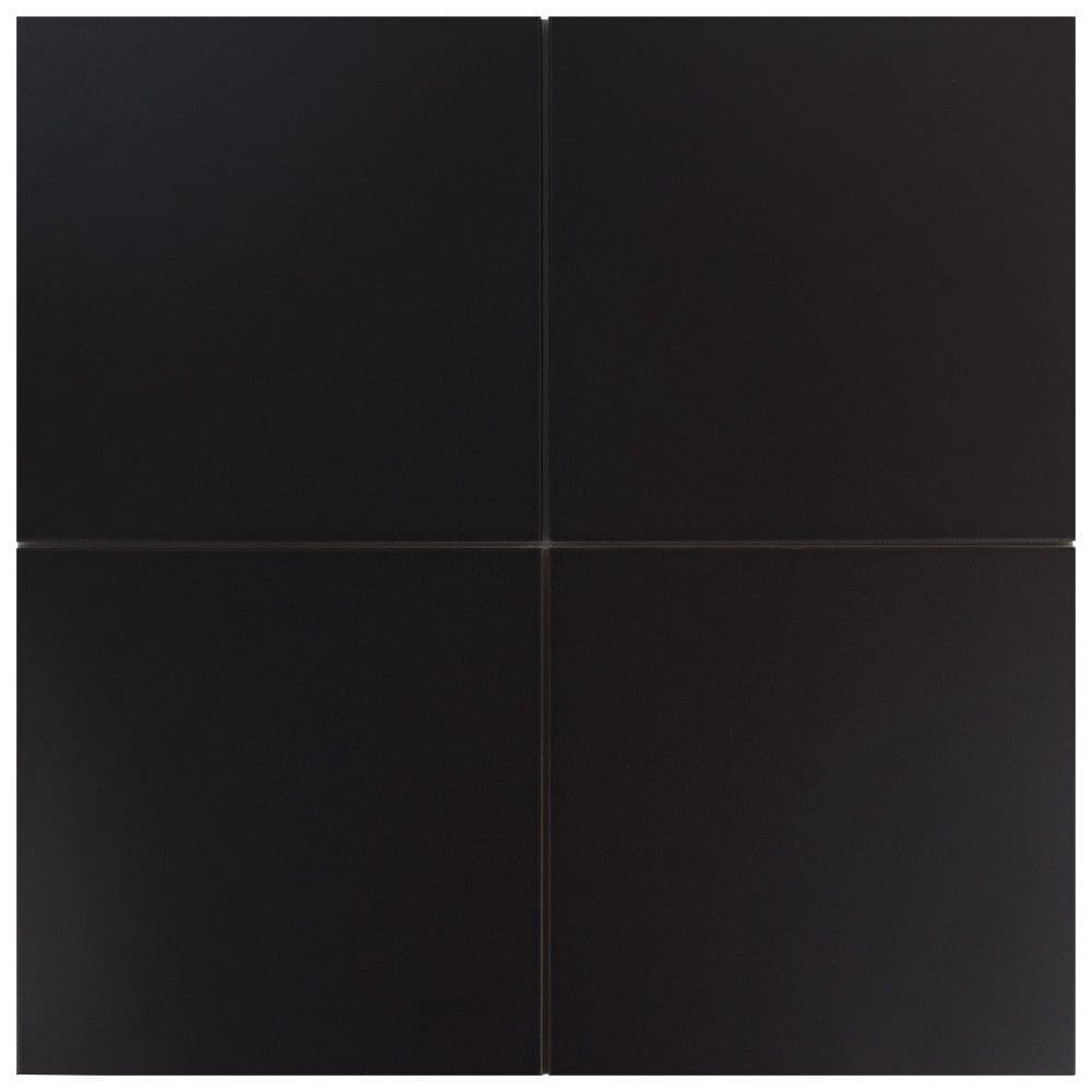 Textile Black 9-3/4-inch x 9-3/4-inch Porcelain Floor and Wall Tile (11.11 sq. ft. / case)