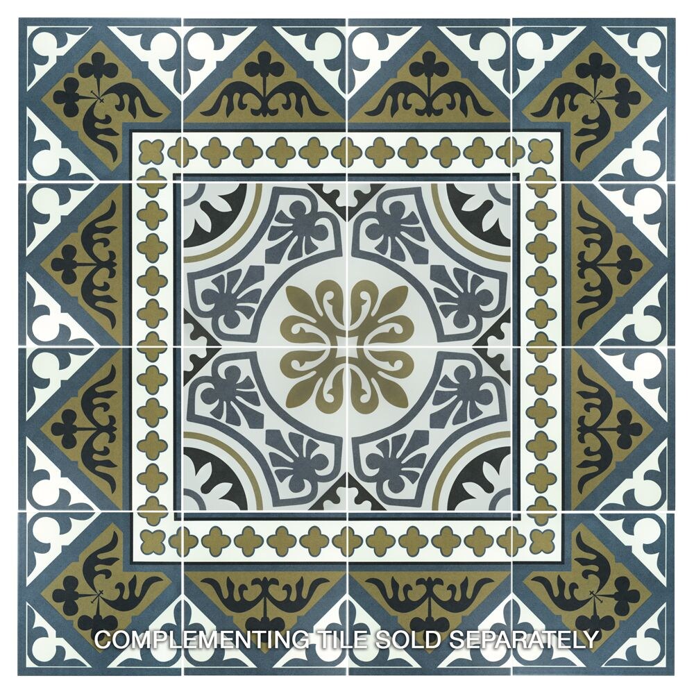 Majestic Tiena Blue 9-3/4-inch x 9-3/4-inch Porcelain Floor and Wall Tile (11.11 sq. ft. / case)