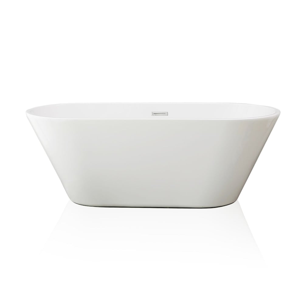 Aura 59 inch Seamless 1-Piece White Freestanding Tub