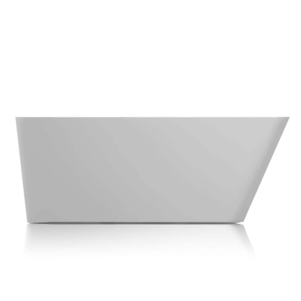 Missouri 67 inch Seamless 1-Piece White Freestanding Tub with Ledge for Deck-Mounted Faucet