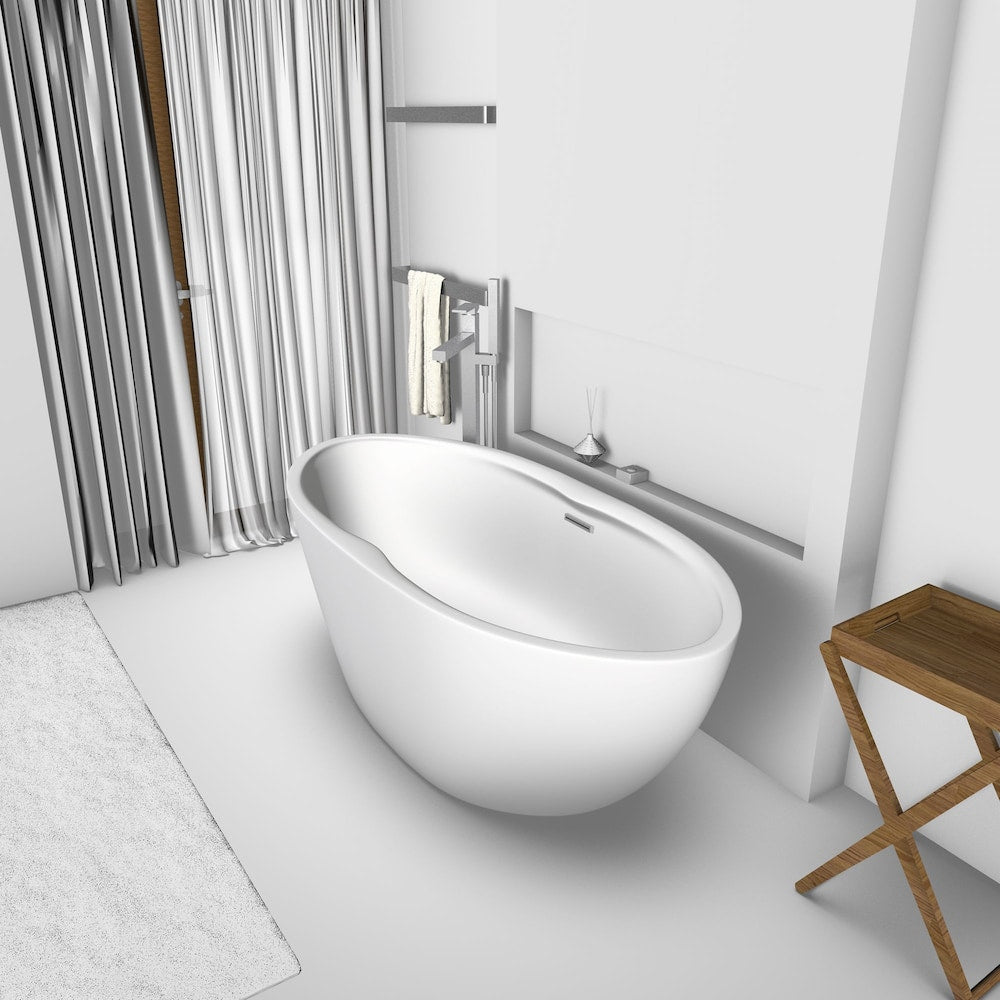 Gemma 67 inch Seamless 1-Piece Matte White Freestanding Tub