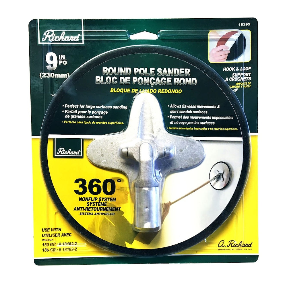 9 inch Round Pole Sander with Velcro Backing