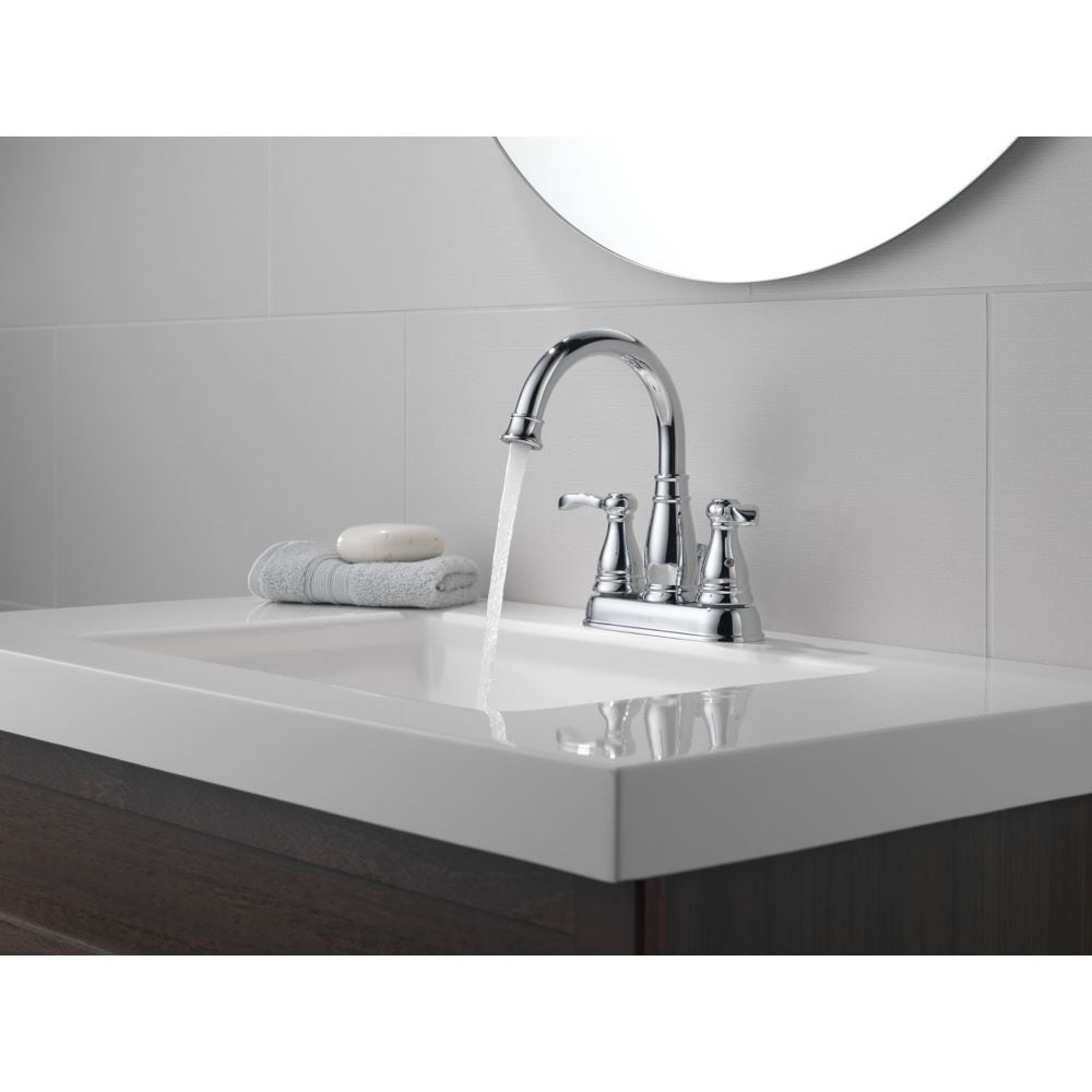 Robinet de lavabo de salle de bain central à 2 poignées Porter en chrome