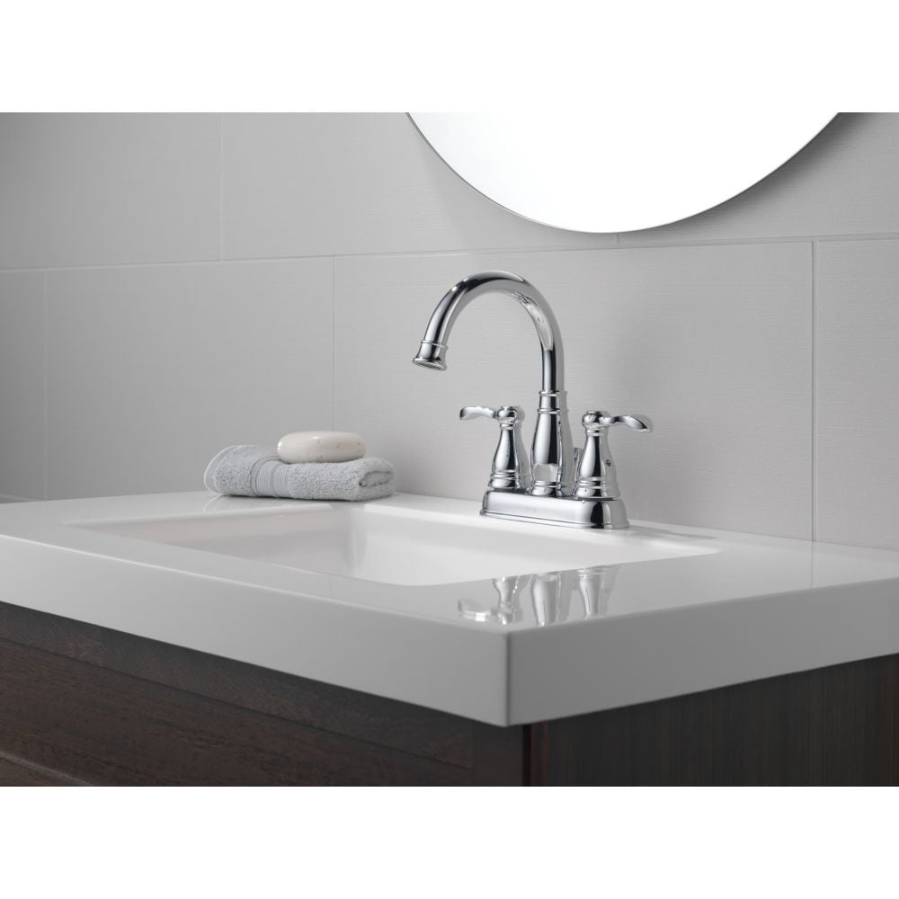 Robinet de lavabo de salle de bain central à 2 poignées Porter en chrome