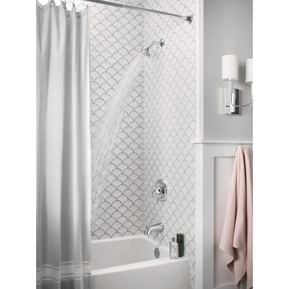 Robinet de baignoire-douche à poignée unique Essie à 5 jets avec valve en chrome (valve incluse)