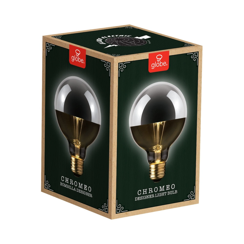 Ampoule à incandescence vintage Edison Chromeo de 40 W, design argenté