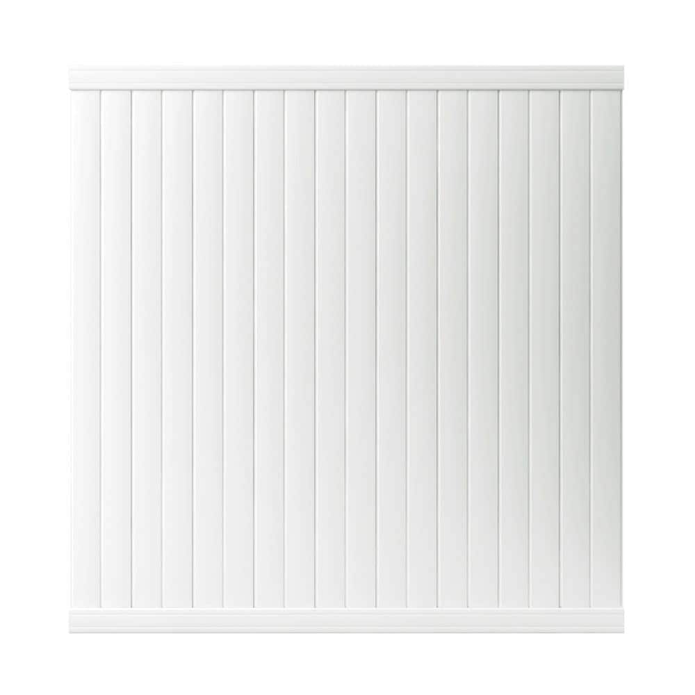 Somerset 6 ft.H x 6 ft.W White UV Protected Flat Top Privacy Vinyl Fence Panel Unassembled 1 pack