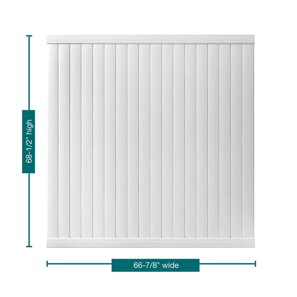 Somerset 6 ft.H x 6 ft.W White UV Protected Flat Top Privacy Vinyl Fence Panel Unassembled 1 pack