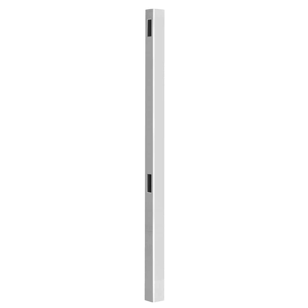5 in. x 5 in. x 8 ft. White Routed Vinyl Fence End Post 1 pack