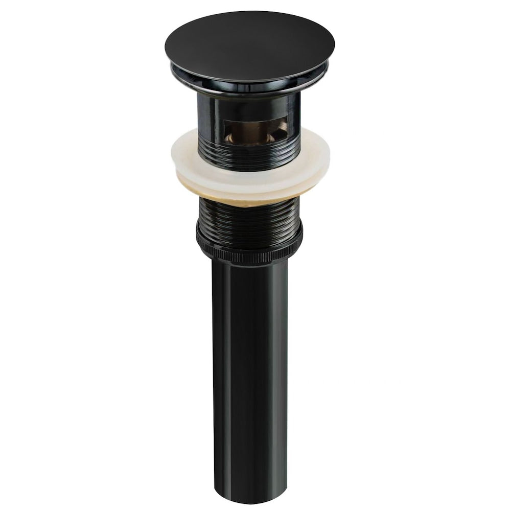 2.6-in. W Stainless Steel Bathroom Sink Drain With Overflow In Black AI-20318