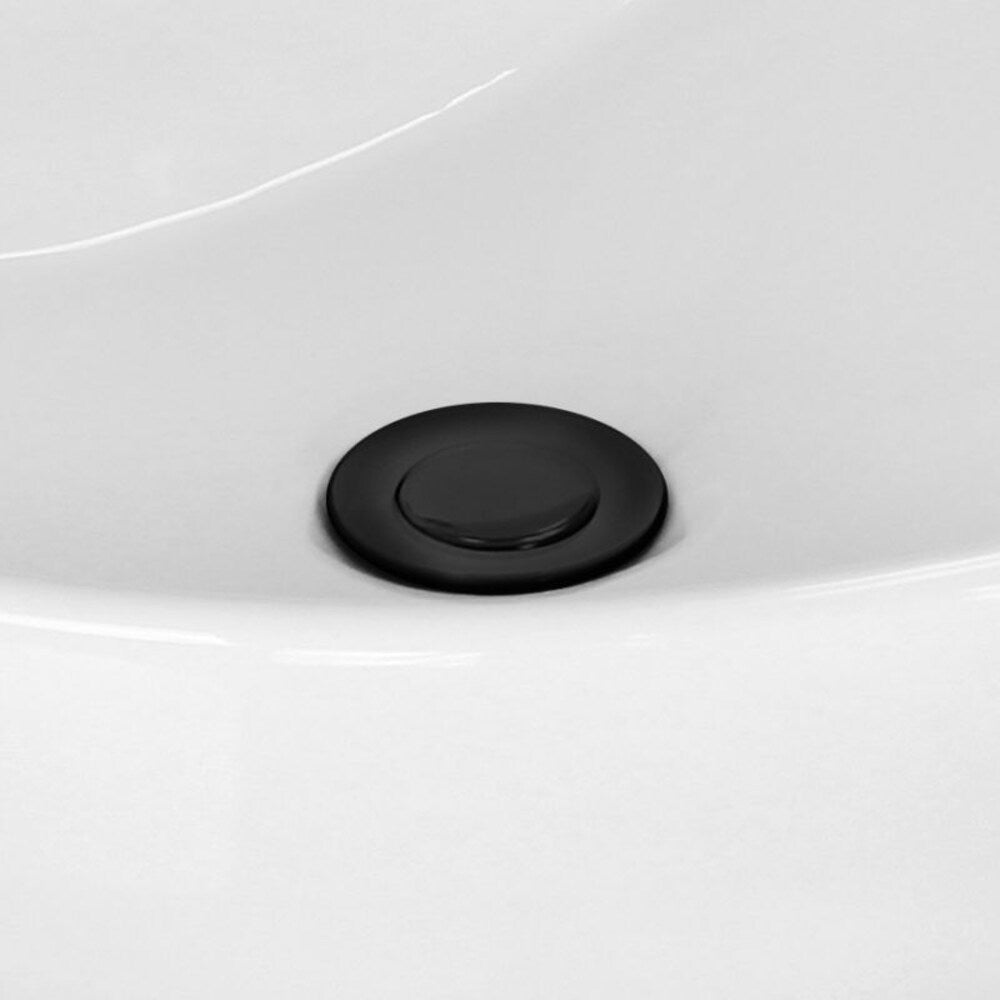 2.6-in. W Stainless Steel Bathroom Sink Drain With Overflow In Black AI-20318