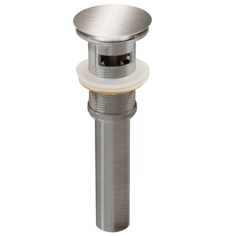 2.6-in. W Stainless Steel Bathroom Sink Drain With Overflow In Brushed Nickel AI-20320