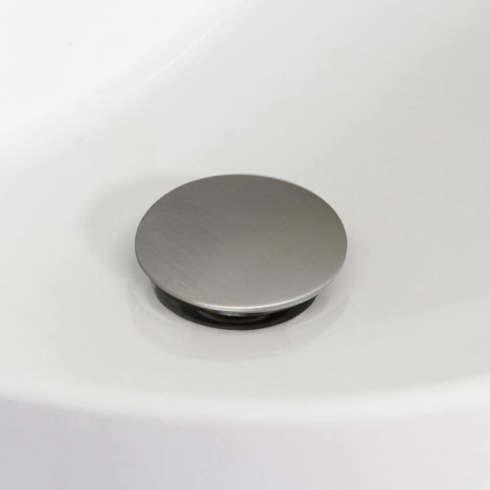 2.6-in. W Stainless Steel Bathroom Sink Drain With Overflow In Brushed Nickel AI-20320
