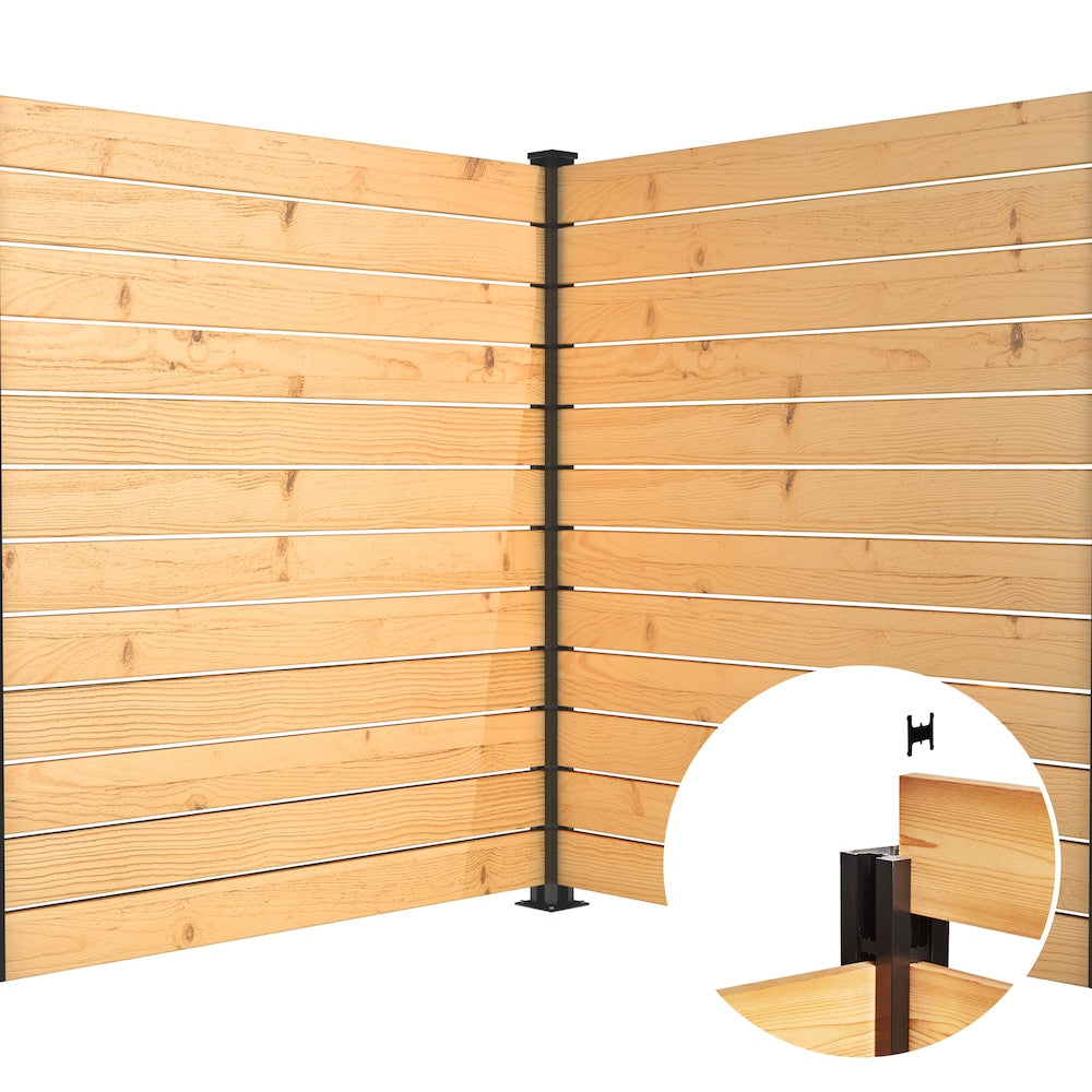 Ensemble de poteaux d'angle et de quincaillerie pour clôture en aluminium de 72 po, noir (kit b6)