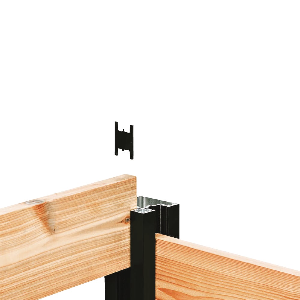 72" Aluminum Fence Corner Post & Hardware Kit Black ( Kit b6)