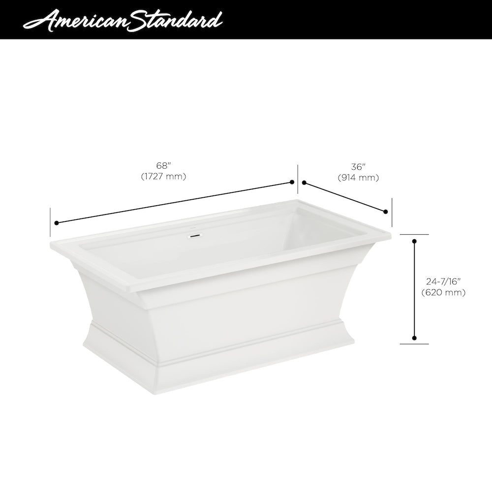 Baignoire autoportante Town Square S 68x36 en blanc