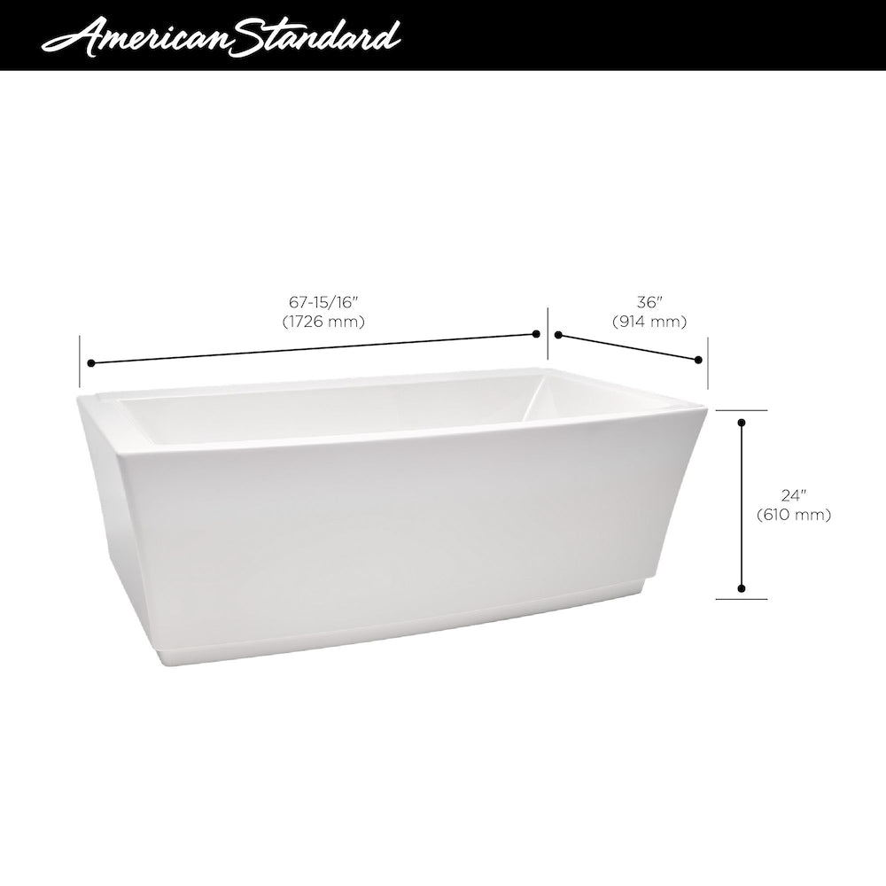 Baignoire autoportante Townsend 68x36 en blanc