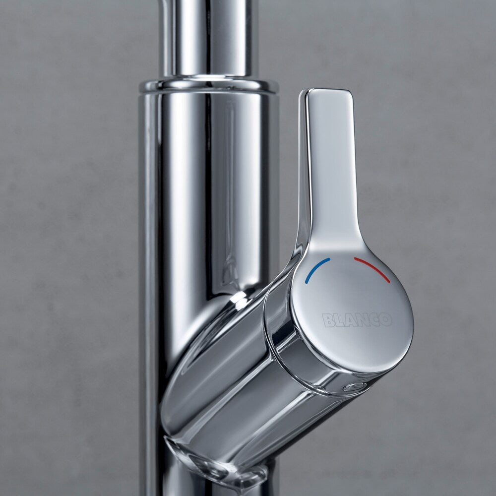Robinet de cuisine à double jet rétractable semi-professionnel SOLENTA - Chrome
