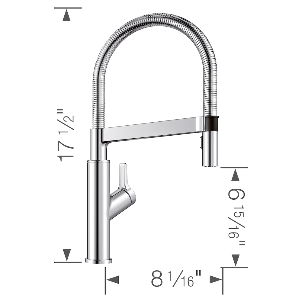 Robinet de cuisine à double jet rétractable semi-professionnel SOLENTA - Chrome